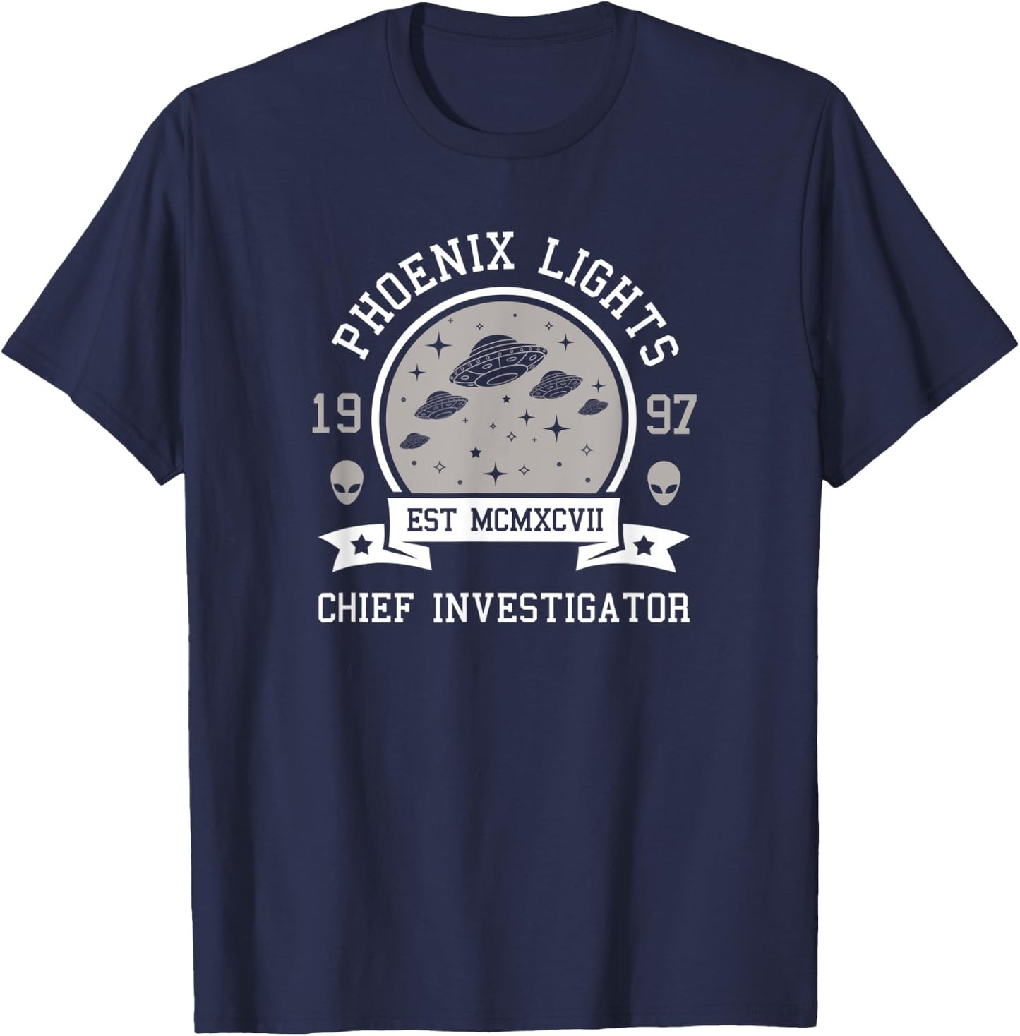 Phoenix Lights Chief Investigator UFO Alien funny T-Shirt - T-Shirt | Navy