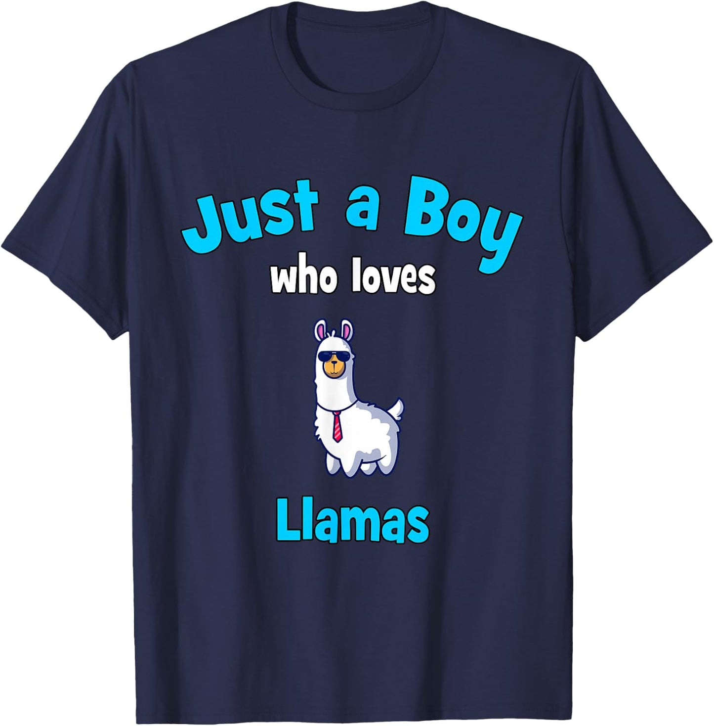 Llama Shirt for Boys | Children's Lama T-Shirt - T-Shirt | Navy