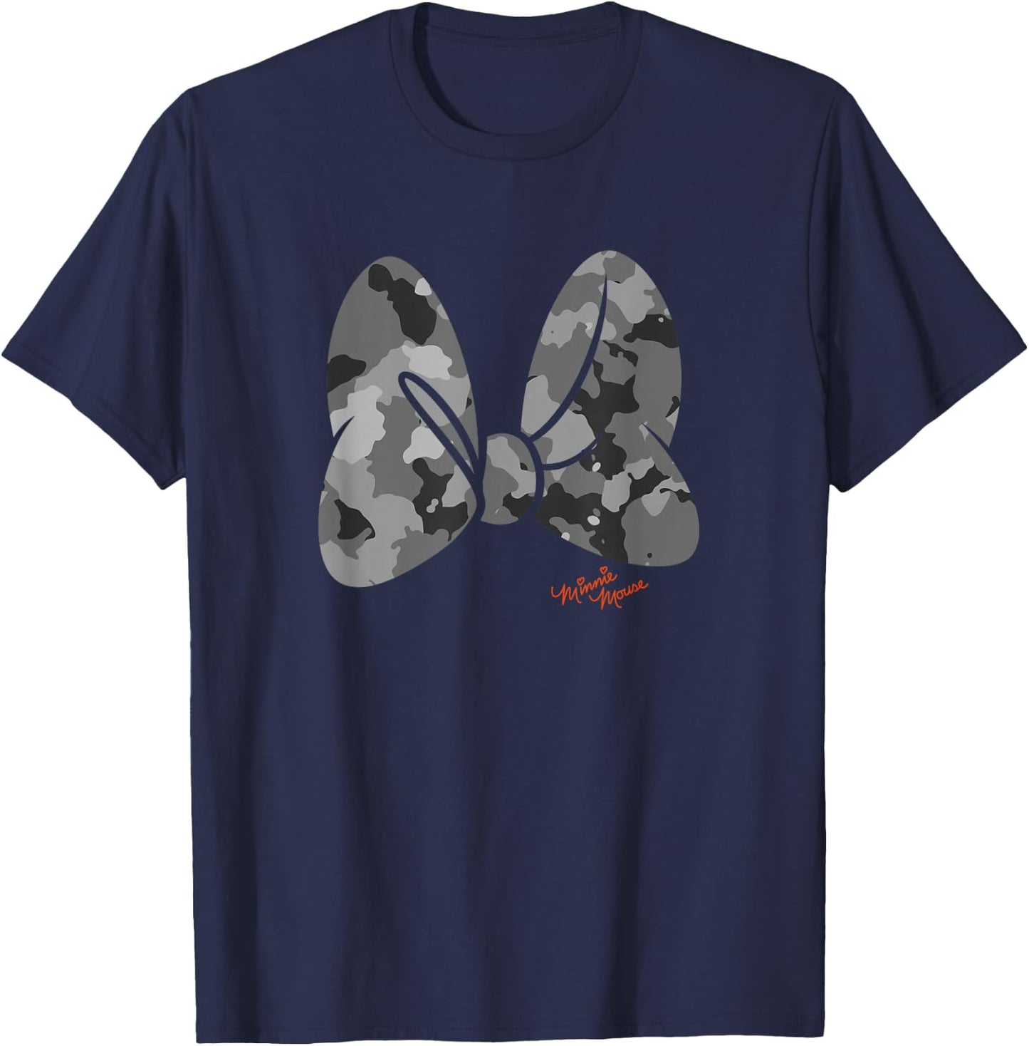 Disney Minnie Mouse Classic Camouflage Bow & Autograph T-Shirt - T-Shirt | Navy