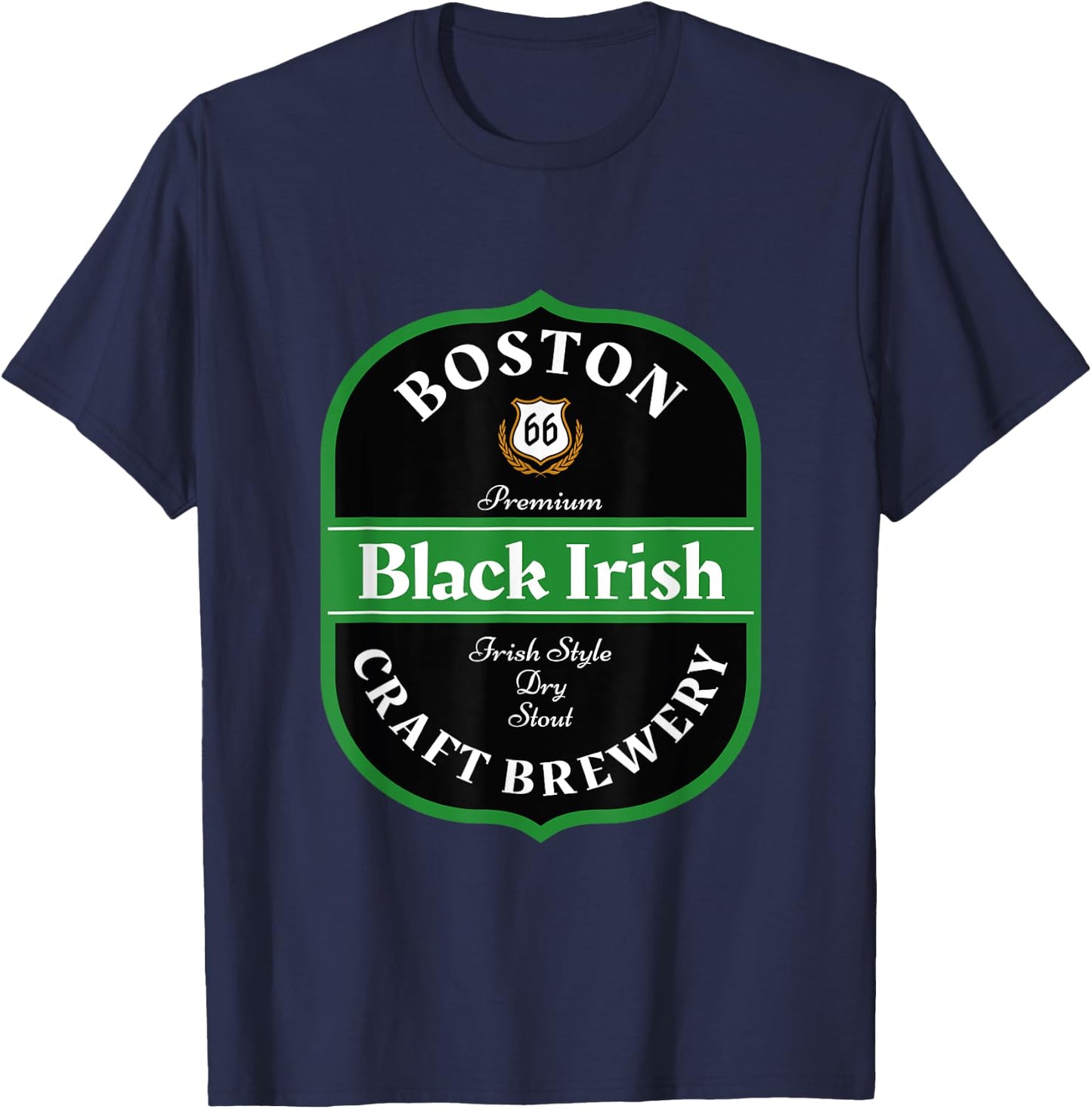 Boston Craft Brewery Boston Black Irish Stout Novelty Logo T-Shirt - T-Shirt | Navy
