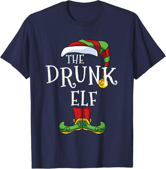 The Drunk Elf Family Matching Christmas Group T-Shirt - T-Shirt | Navy