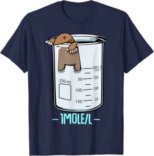 Funny Cute One Mole Per Litre Chemistry Avogadro's Day T-Shirt - T-Shirt | Navy
