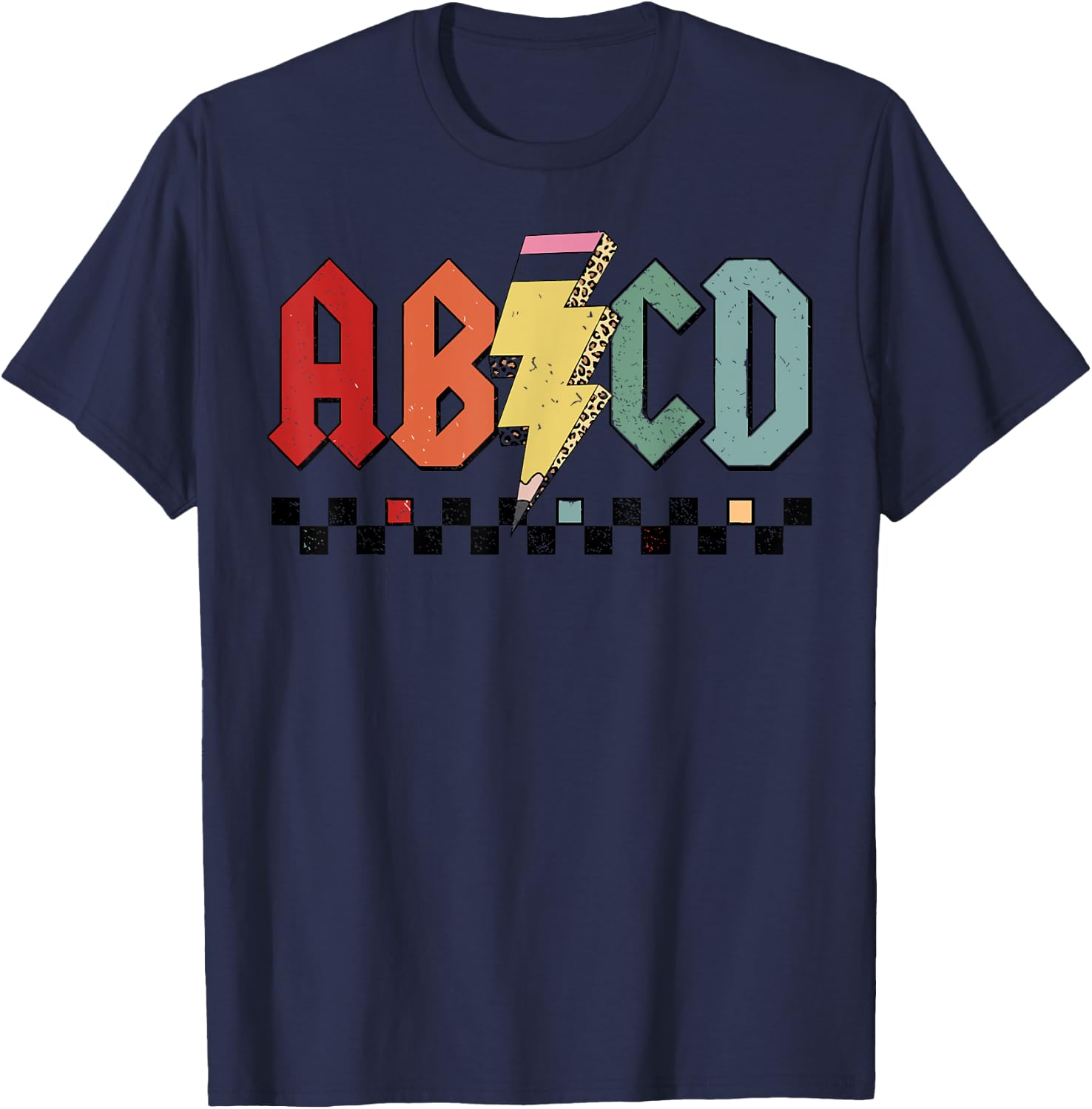 Rock Abcd Back To School Abcd Preschool Teacher Appreciation T-Shirt - T-Shirt | Navy