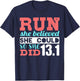 Run She Believed So She Ran 13.1 Half Marathon Runner T-Shirt - T-Shirt | Navy