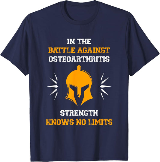 Osteoarthritis Awareness | Disease Fighter Warrior T-Shirt - T-Shirt | Navy