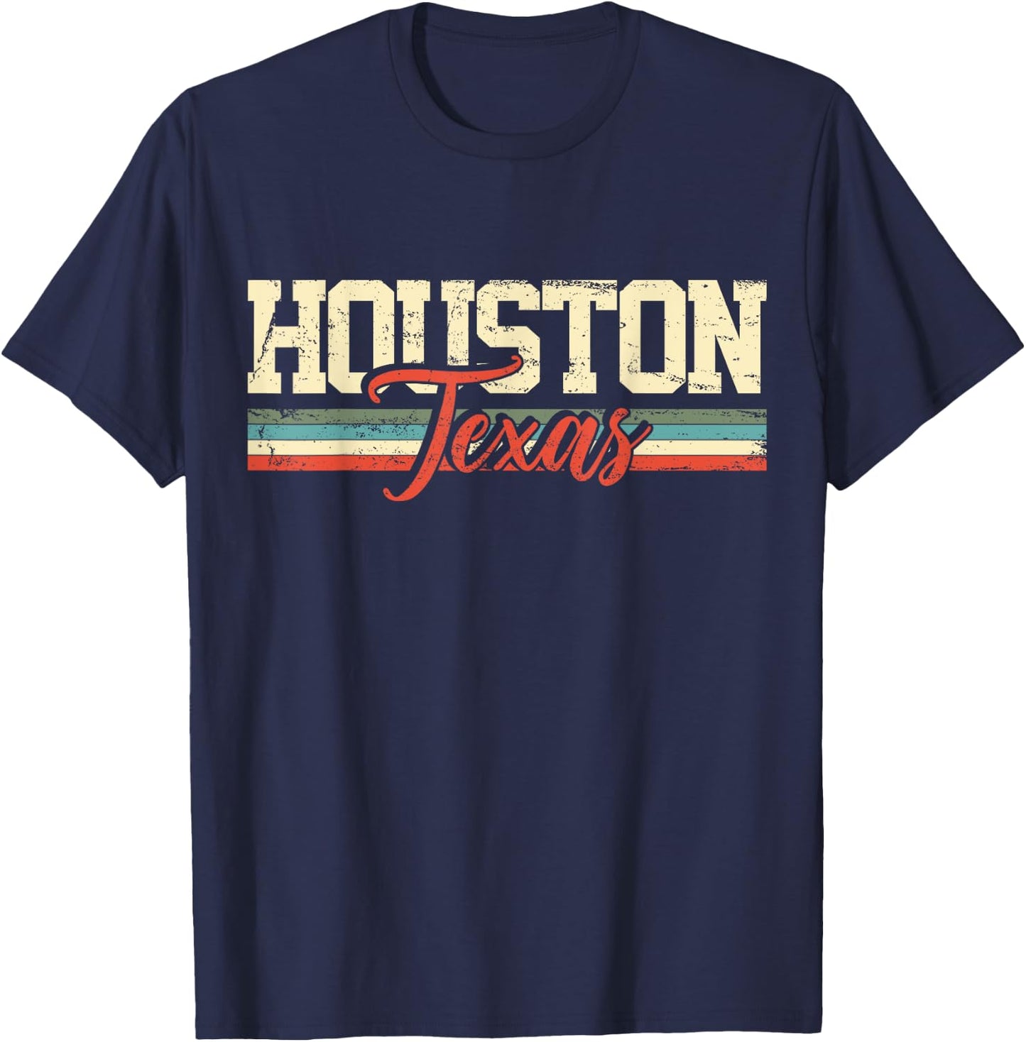 Houston Texas Vintage Gift T-Shirt - T-Shirt | Navy