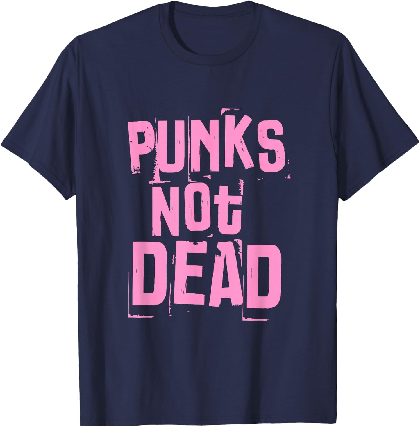 Punks Not Dead Punk Rock Fan Vintage Grunge T-Shirt - T-Shirt | Navy