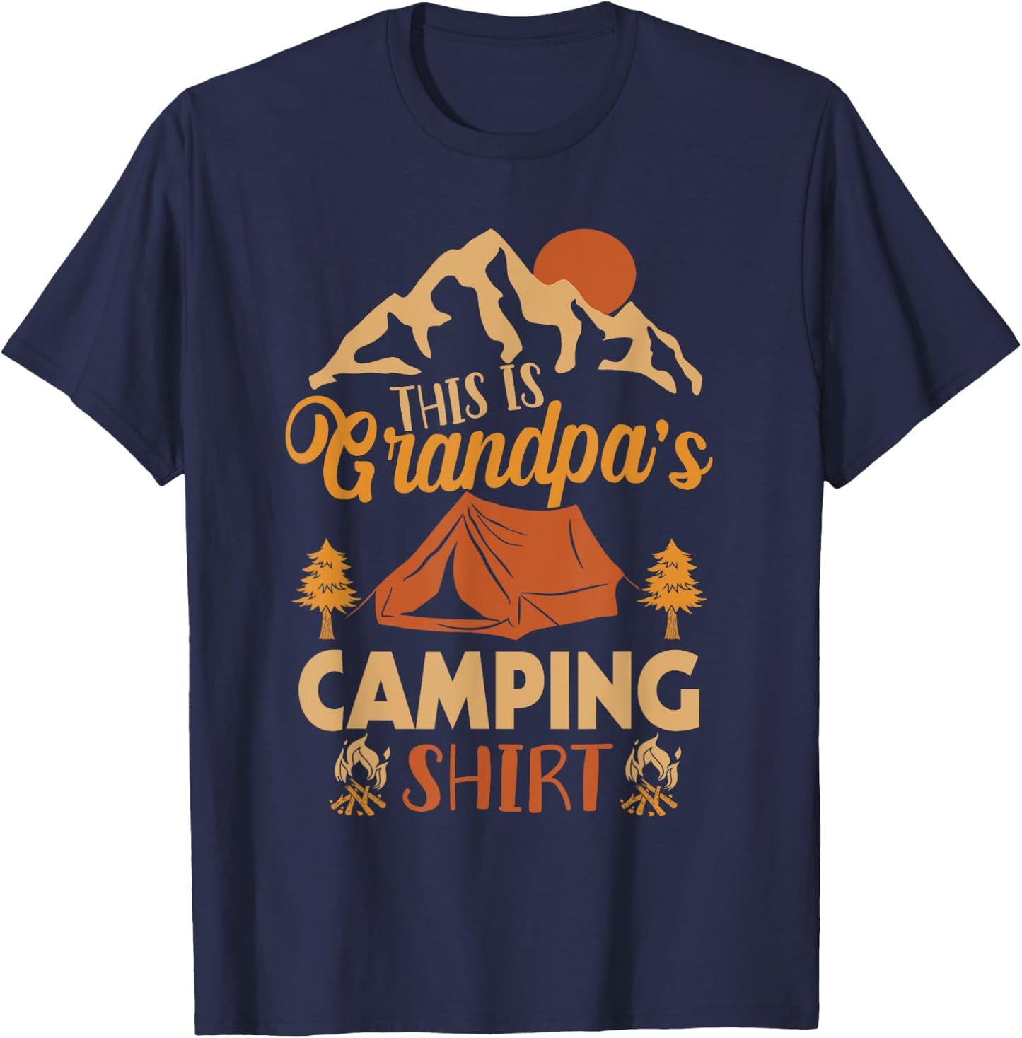 This Is Grandpa's Camping Shirt Funny Camping Hiking T-Shirt - T-Shirt | Navy