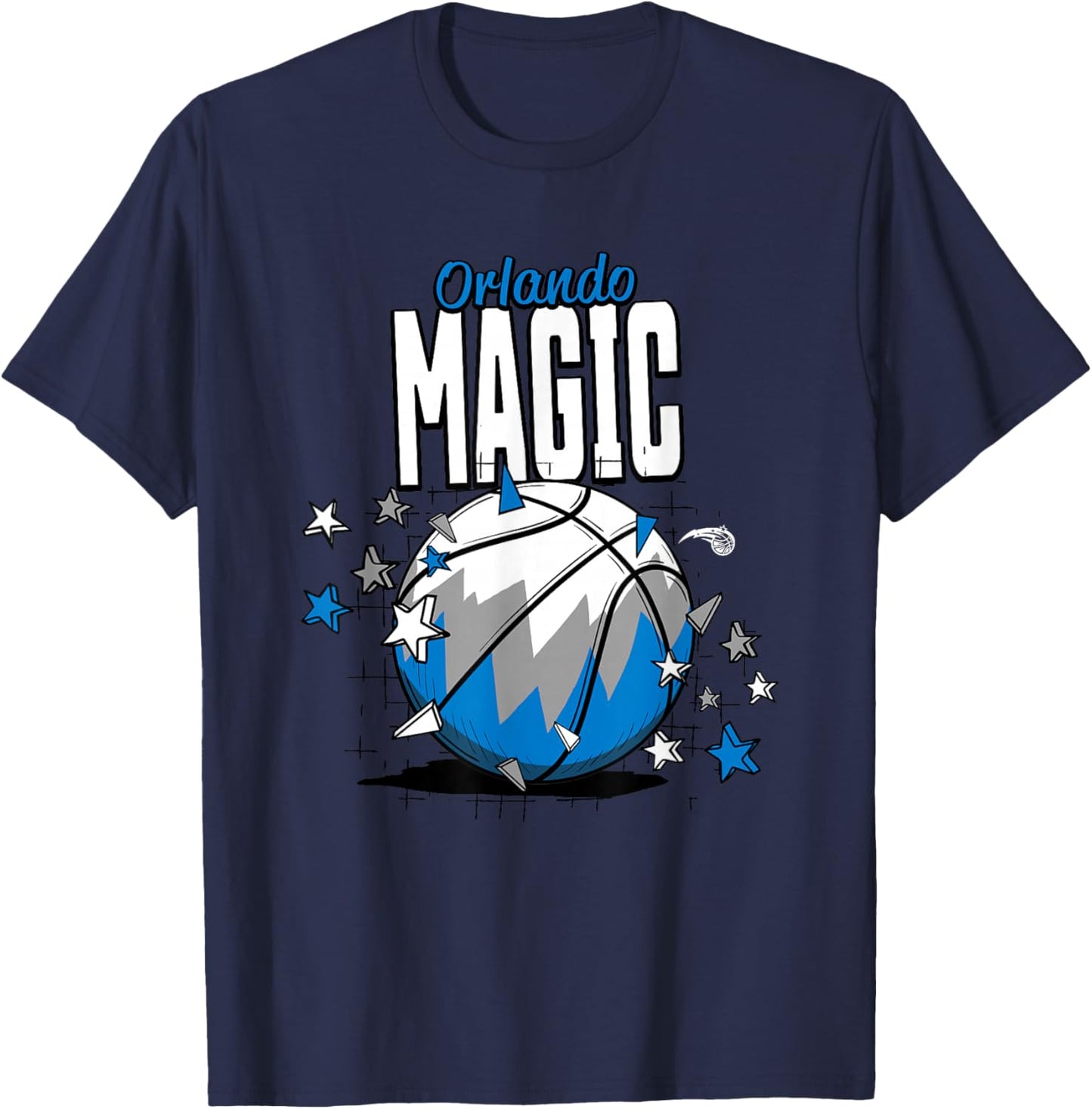 NBA Orlando Magic Basketball Doodle Stars T-Shirt - T-Shirt | Navy