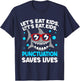 Let's Eat Kids Punctuation Saves Lives Grammar Shark T-Shirt - T-Shirt | Navy
