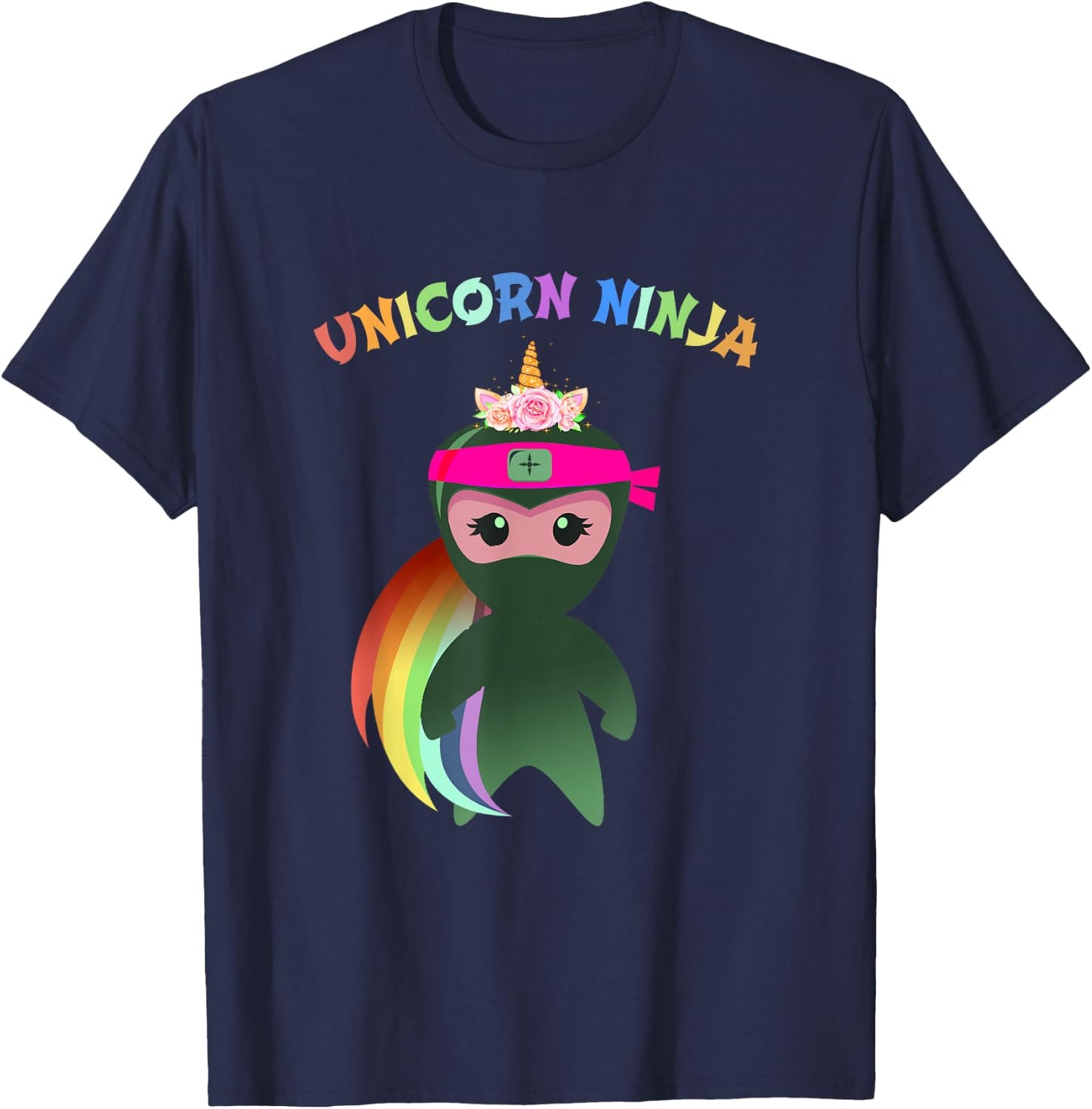 Purple UNICORN NINJA Disguise Birthday Girls Kids & Teachers T-Shirt - T-Shirt | Navy