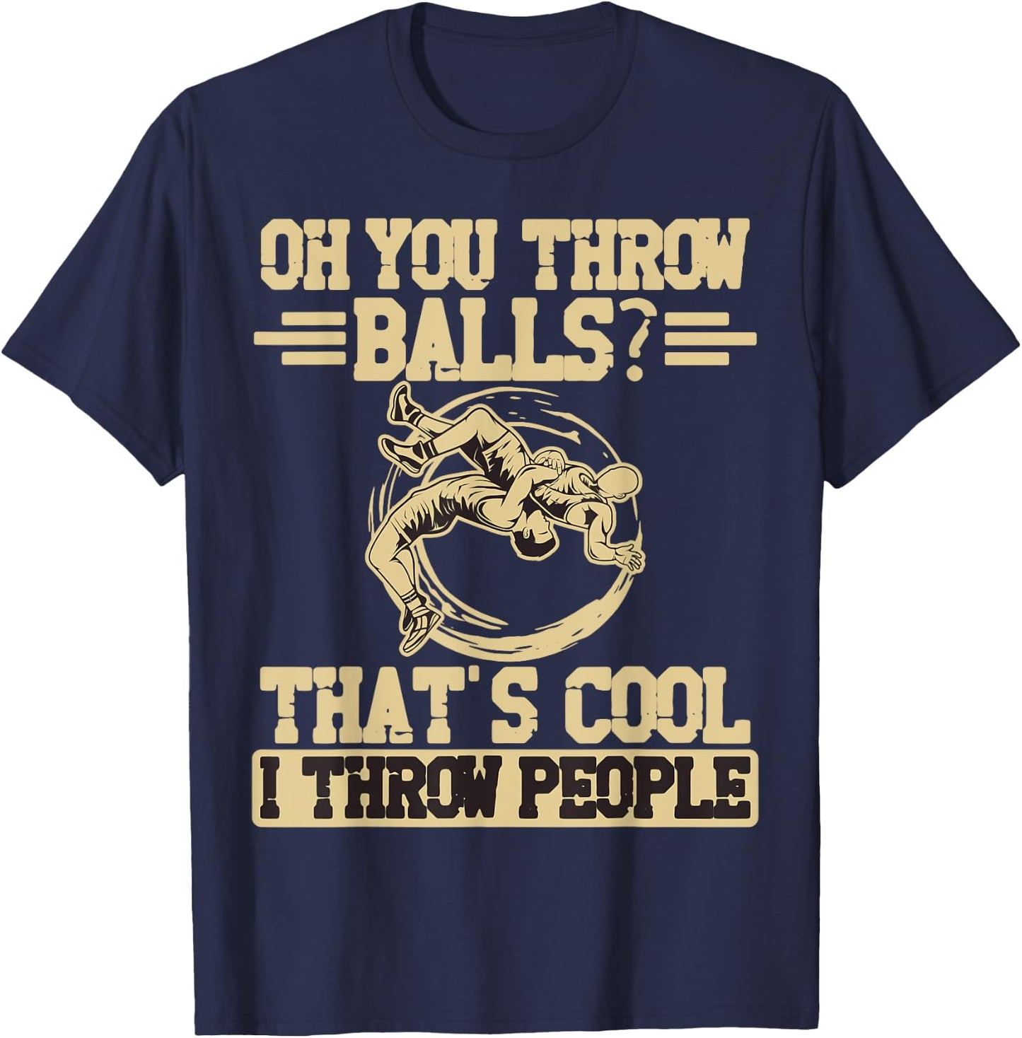 Oh du werfst Balls das ist cool ich werfe Menschen Ringer T-Shirt - T-Shirt | Navy