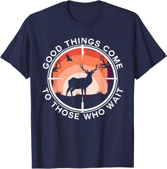 Large Buck Funny Deer Hunting T-Shirt - T-Shirt | Navy