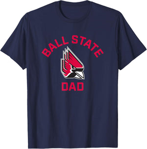 Ball State University Cardinals Arched Dad T-Shirt - T-Shirt | Navy