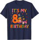 It's My 8th Birthday Pumpkin Season Thanksgiving 8 Year Old T-Shirt - T-Shirt | Navy