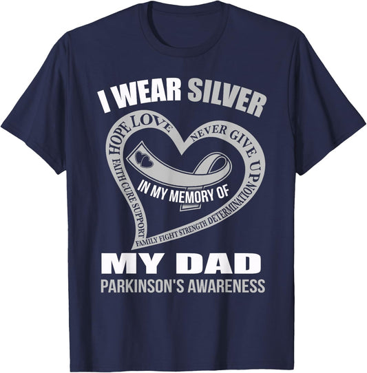 In my memory of my dad PARKINSON'S AWARENESS T-Shirt - T-Shirt | Navy