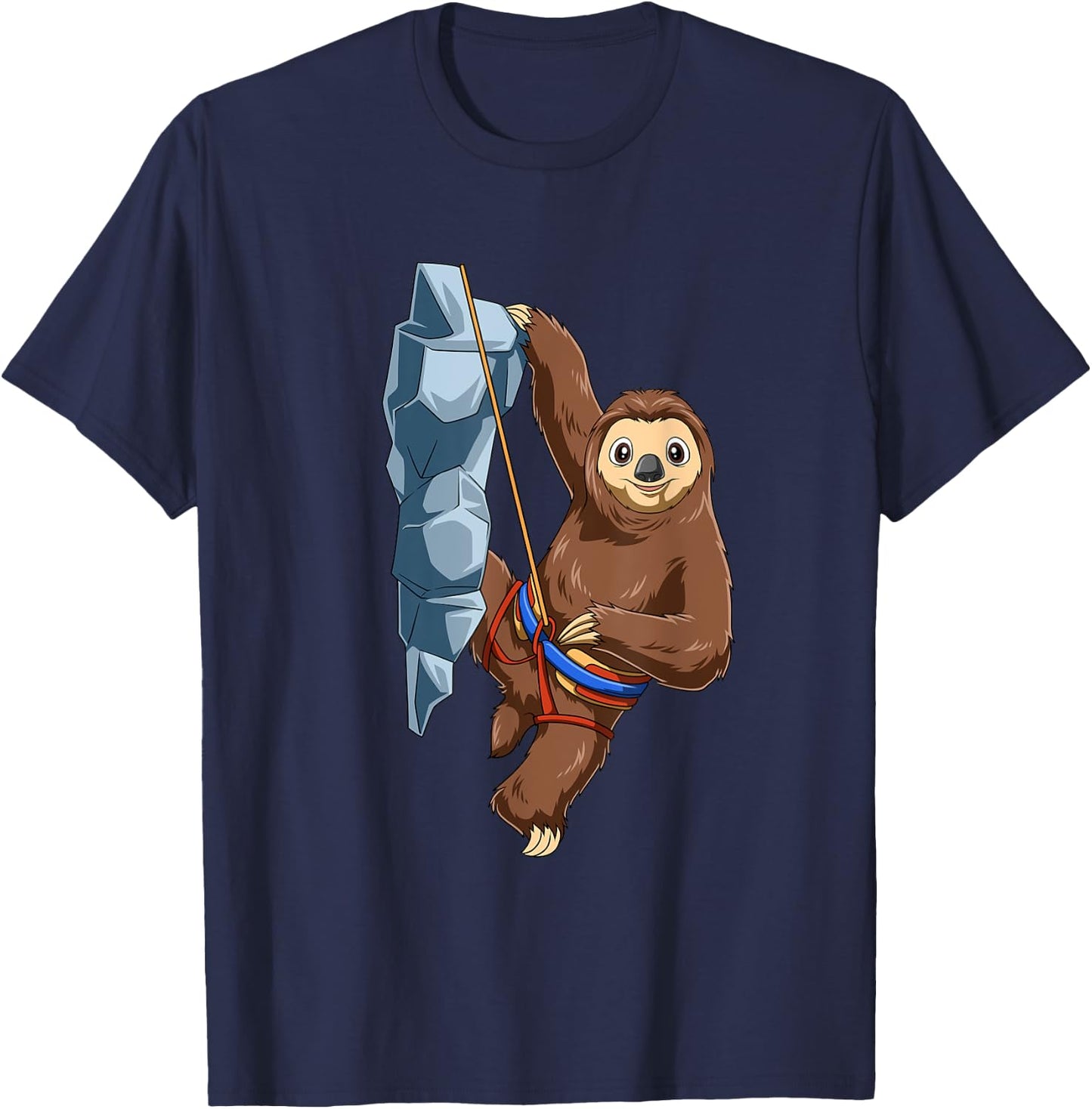 Chilled Sloth - Bouldering and Rock Climbing Gift T-Shirt - T-Shirt | Navy