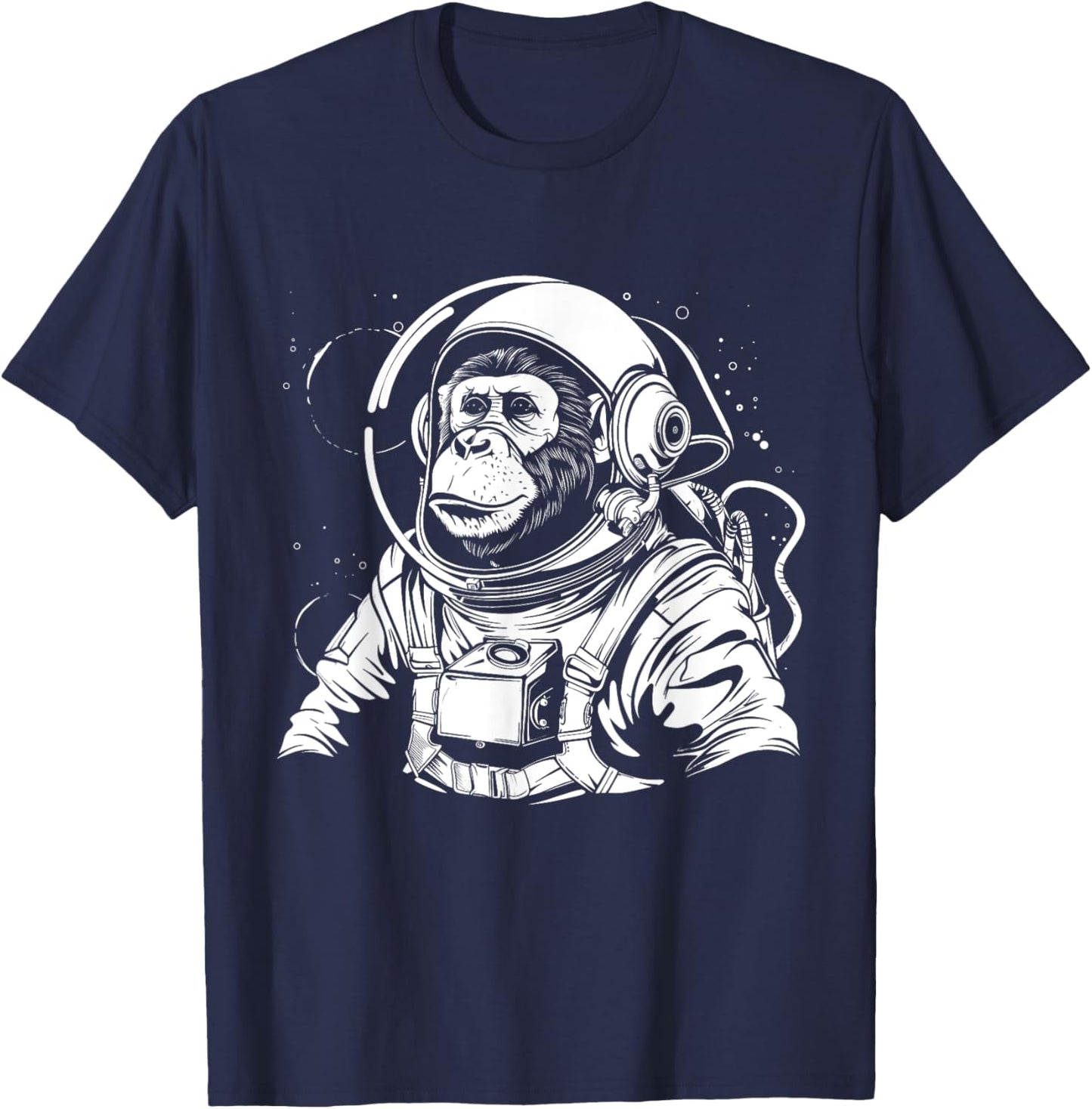 Astronaut Monkey Chimpanzee Chimp In Space Suit Funny T-Shirt - T-Shirt | Navy