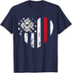 Firefighter American Flag Valentines Day Red Line Love Gift Kids Men T-Shirt - T-Shirt | Navy