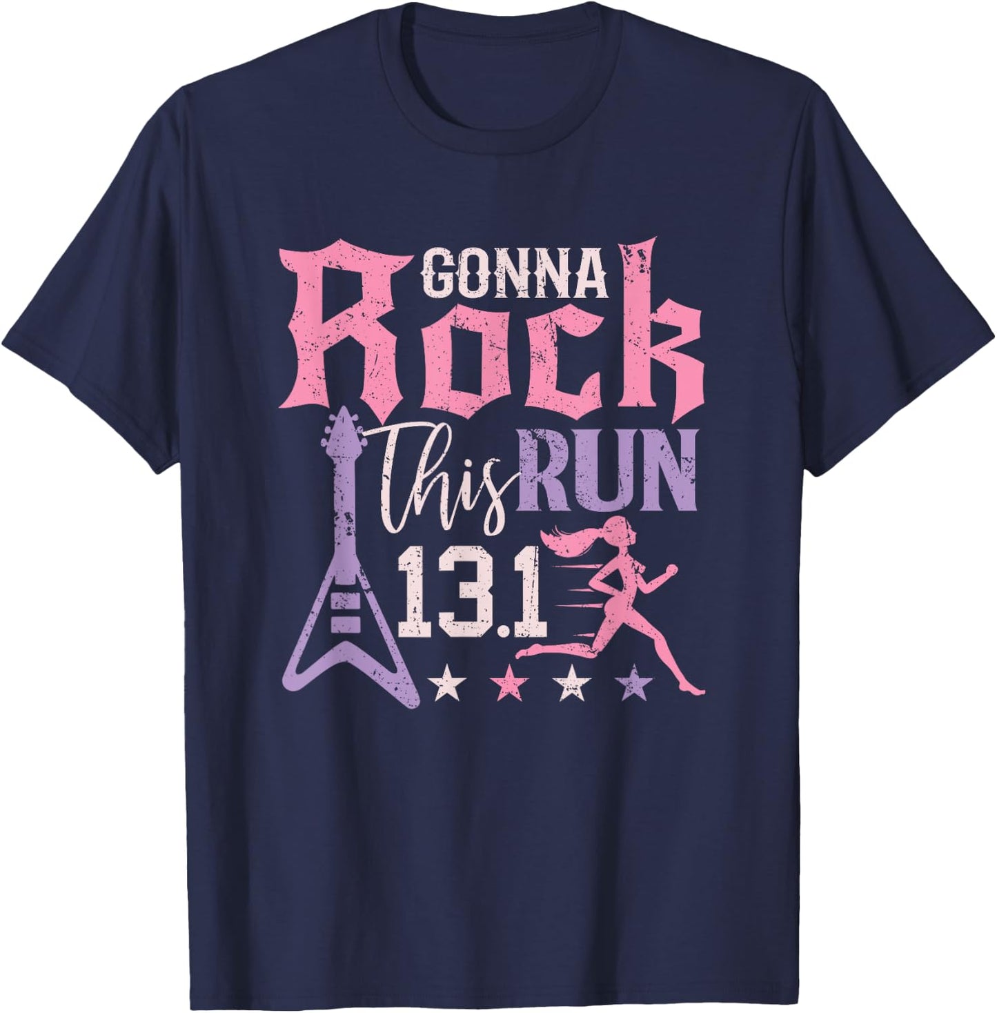 13.1 Half Marathon Shirt Women Runner Rock Running Athlete T-Shirt - T-Shirt | Navy