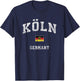 Cologne Germany Vintage Athletic Sports Design T-Shirt - T-Shirt | Navy