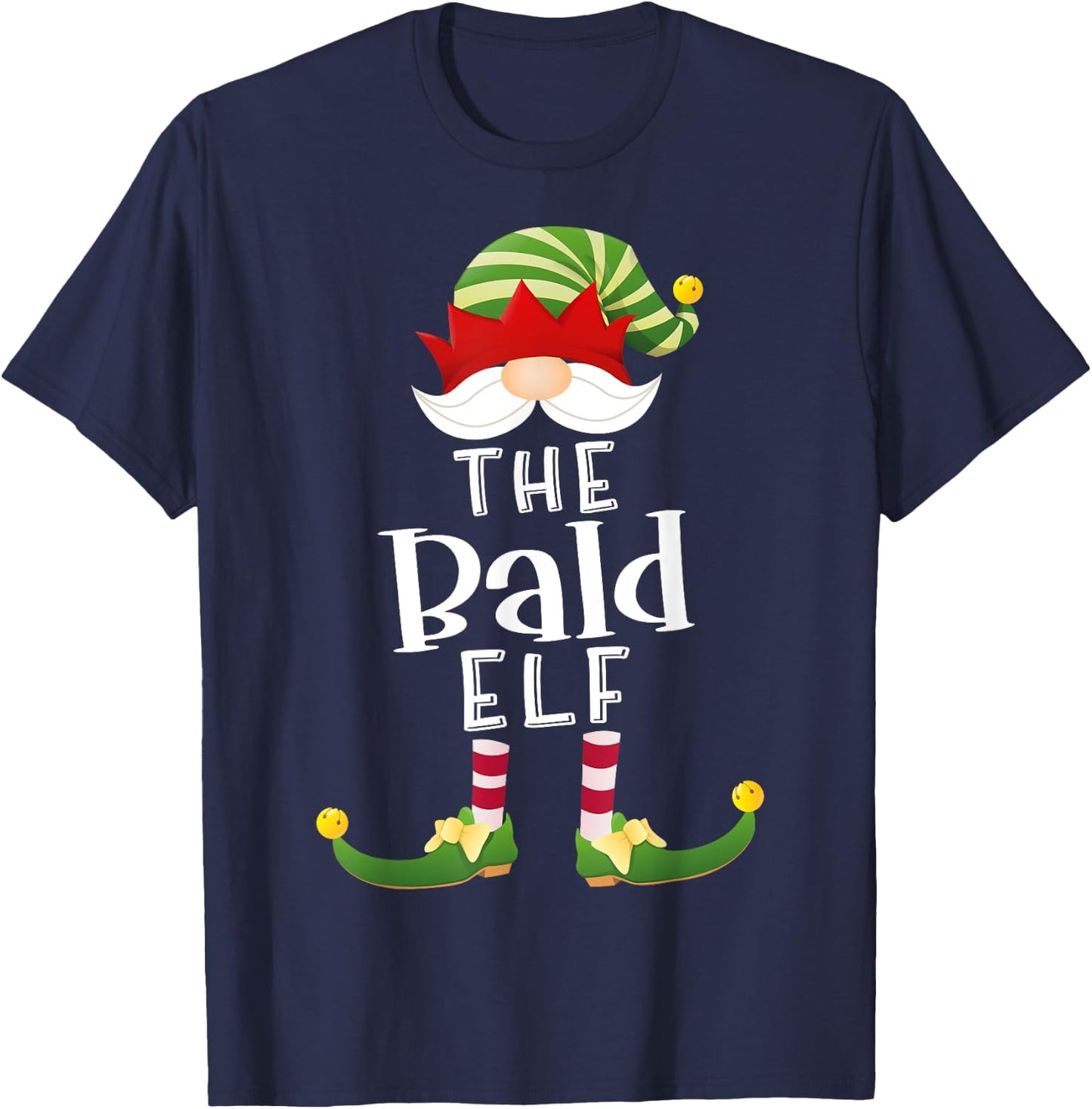 Bald Elf Group Christmas Funny Pajama Party T-Shirt - T-Shirt | Navy