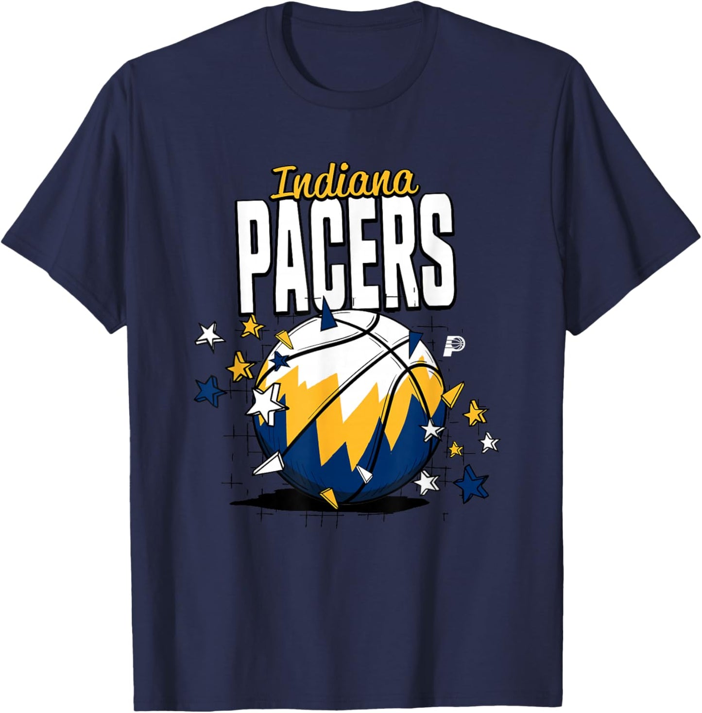 NBA Indiana Pacers Basketball Doodle Stars T-Shirt - T-Shirt | Navy