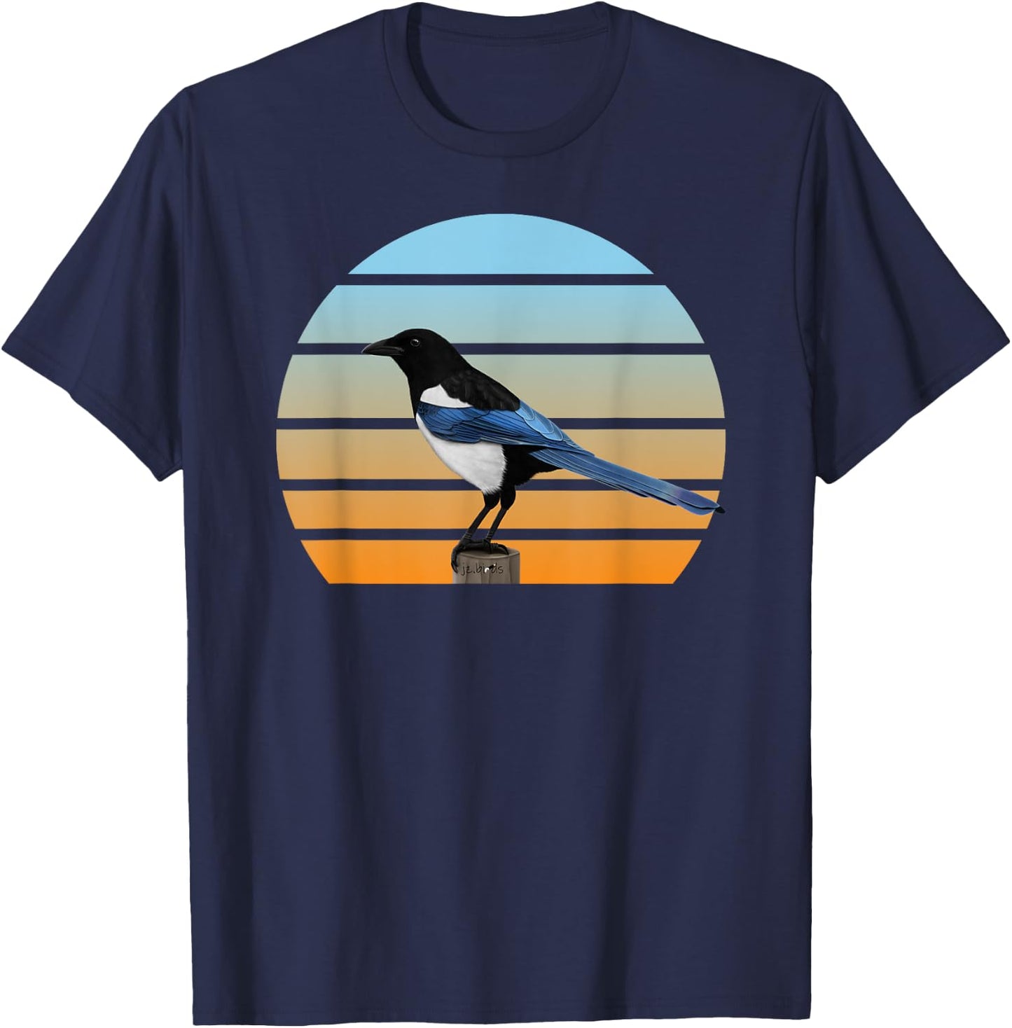 Magpie Bird Birdlover Birdwatcher Animal Biologist Birder T-Shirt - T-Shirt | Navy
