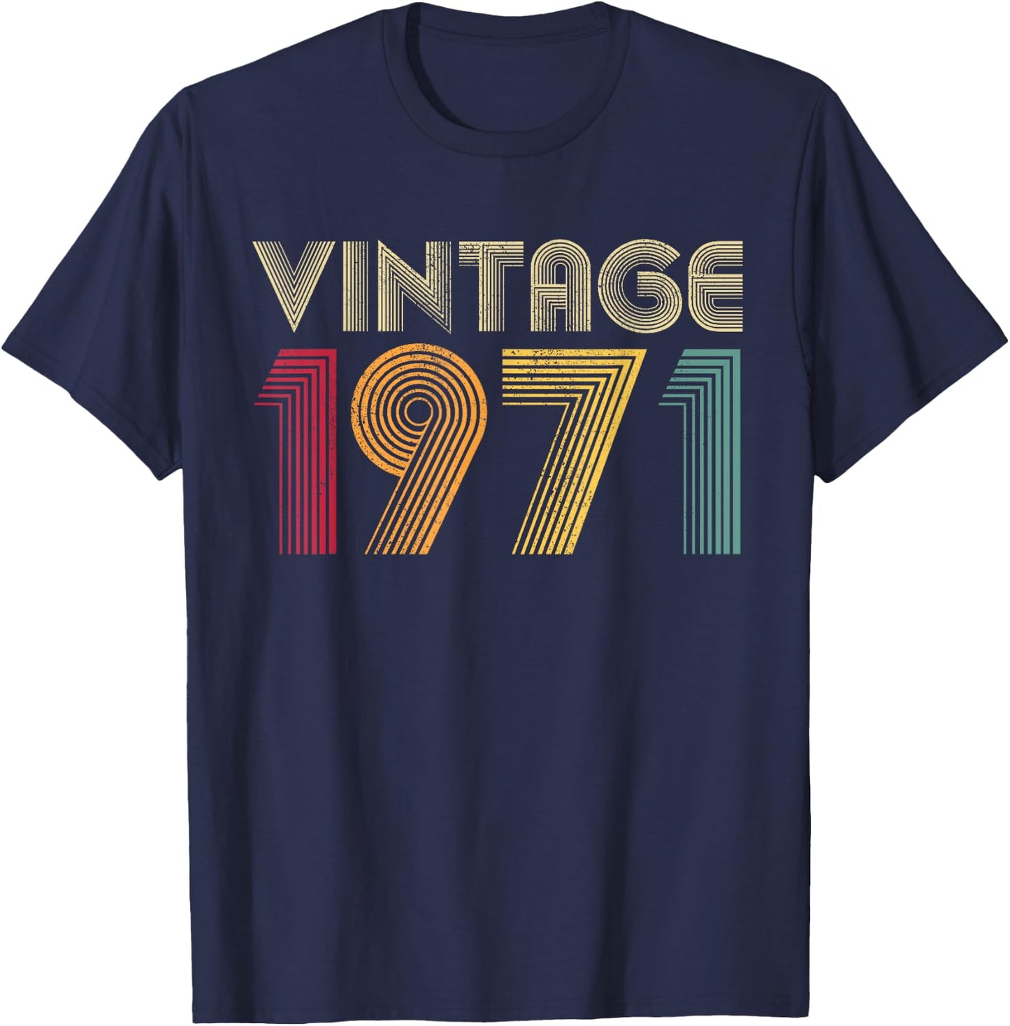 Vintage 1971 54th Birthday Gift Retro Men Women 54 Years Old T-Shirt - T-Shirt | Navy