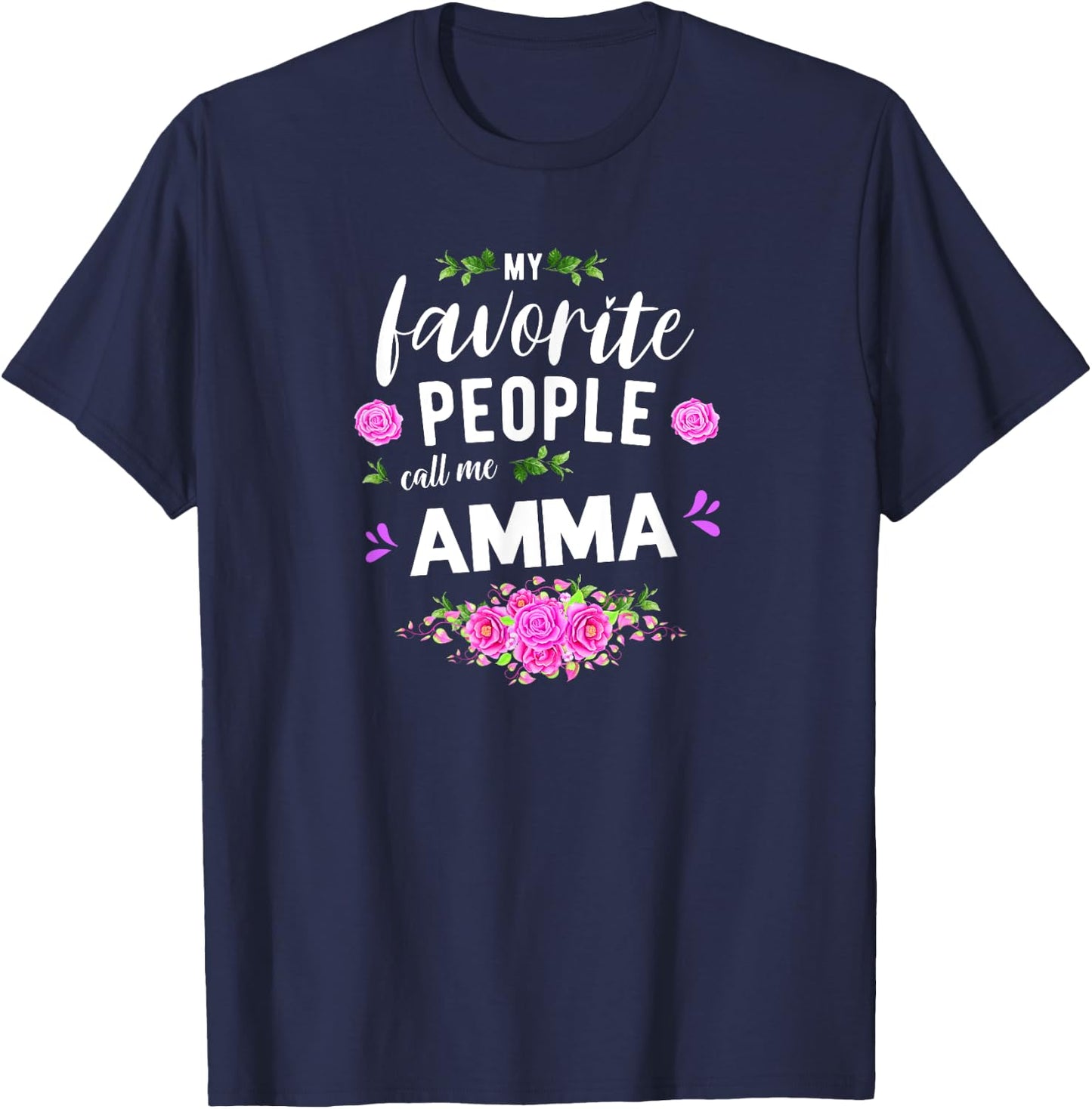 My Favorite People Call Me Amma Icelandic Grandma T-Shirt - T-Shirt | Navy