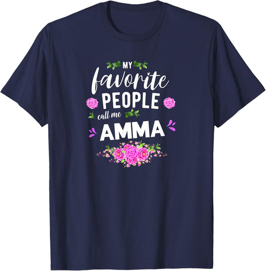 My Favorite People Call Me Amma Icelandic Grandma T-Shirt - T-Shirt | Navy