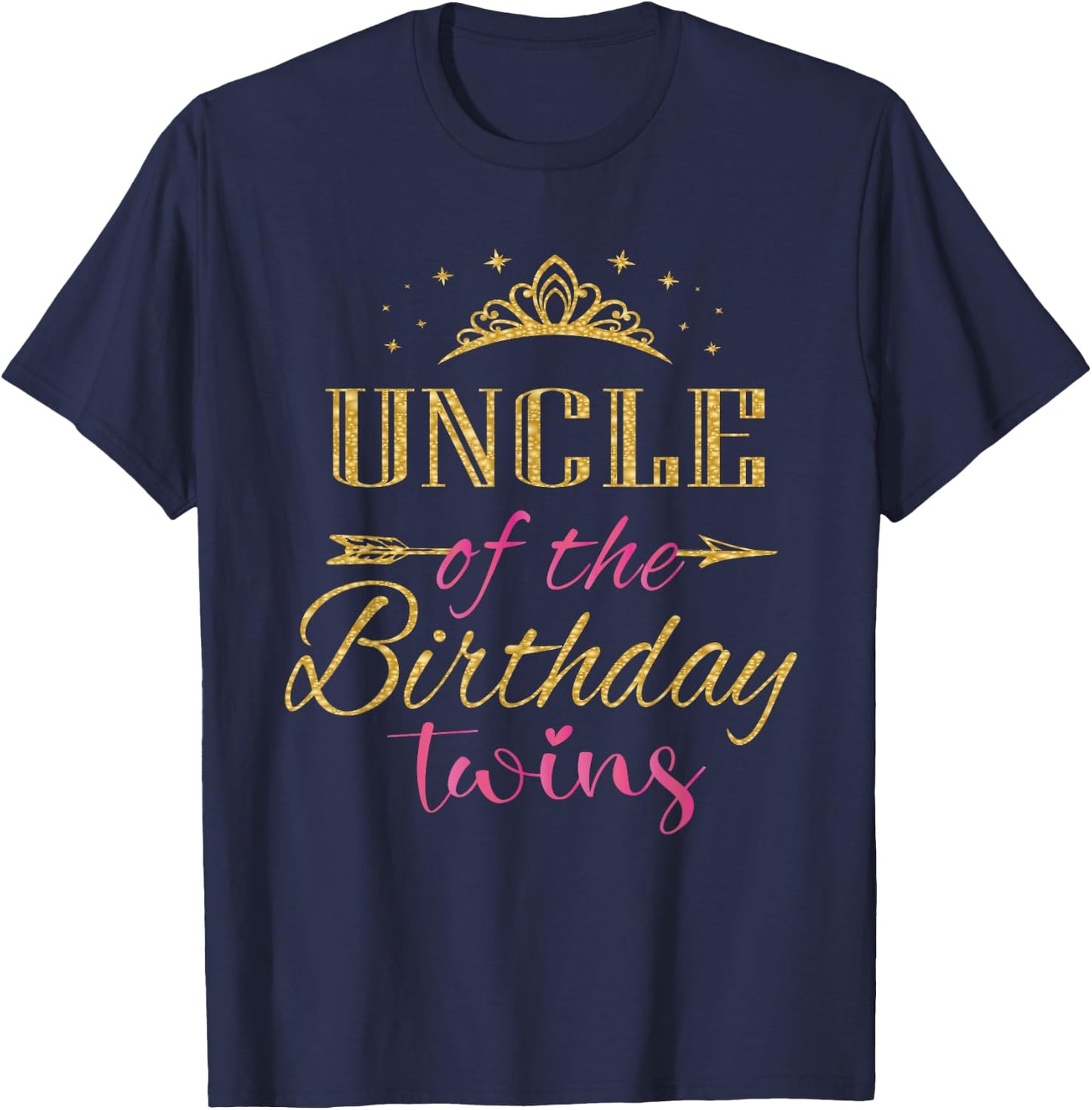 Uncle Of The Birthday Twins Kids Party T-Shirt - T-Shirt | Navy