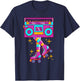 Retro Rollerskates Funny 80's Roller Disco Skating Girl Gift T-Shirt - T-Shirt | Navy