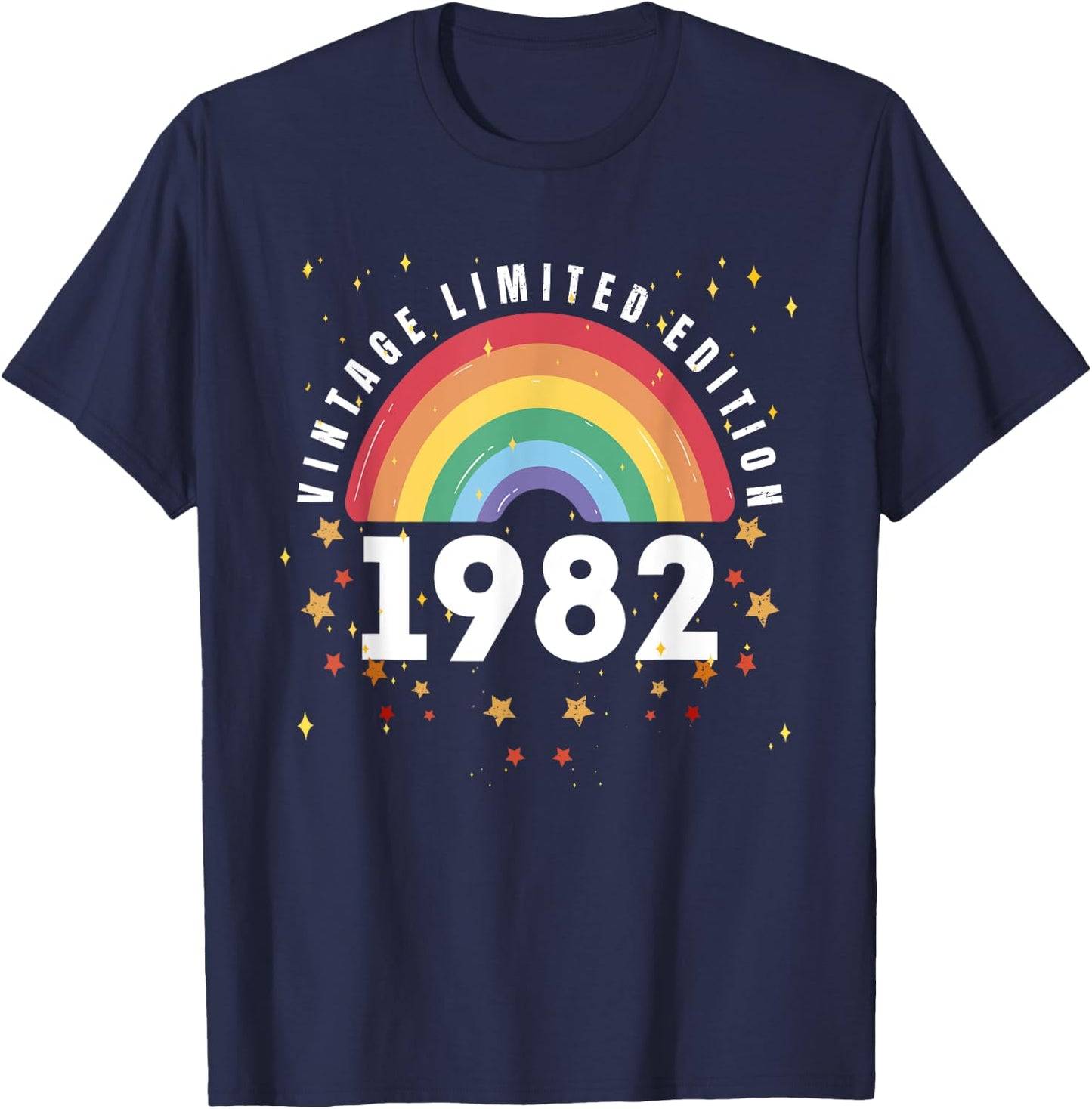 Funny Vintage 1982 Limited Edition Rainbow 41st Birthday T-Shirt - T-Shirt | Navy
