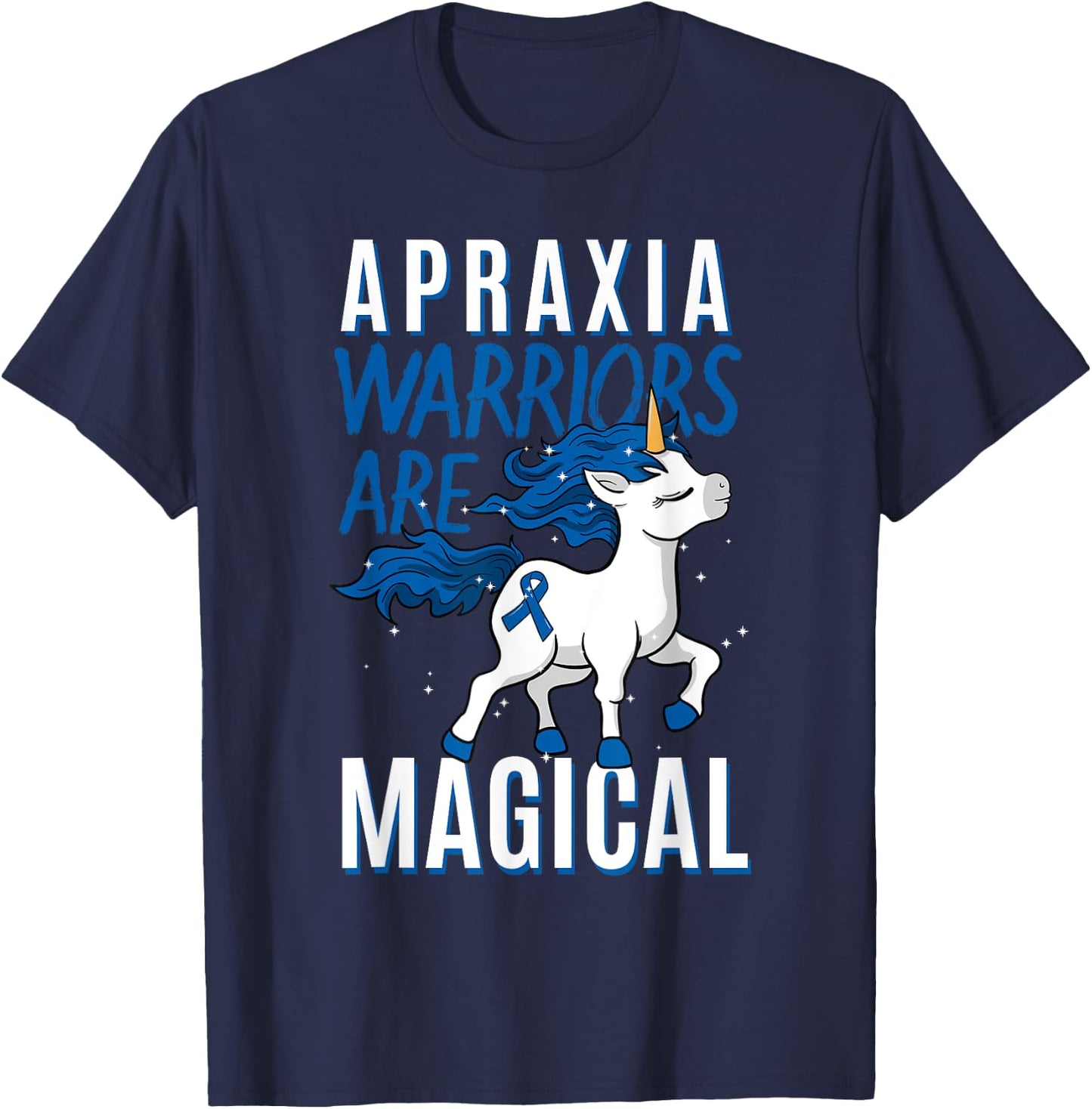 Apraxia Awareness Supporter Limb-Kinetic Fighter Unicorn T-Shirt - T-Shirt | Navy
