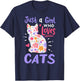 Cat Just A Girl Who Loves Cats Gift Cat Lovers T-Shirt - T-Shirt | Navy