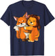 Fox and Lion cute Hug Cuddle Animals Lions plus Foxes T-Shirt - T-Shirt | Navy