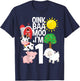 Oink Baa Moo I'm 1 Farm Theme Birthday Gift 1 Yr Old T-Shirt - T-Shirt | Navy