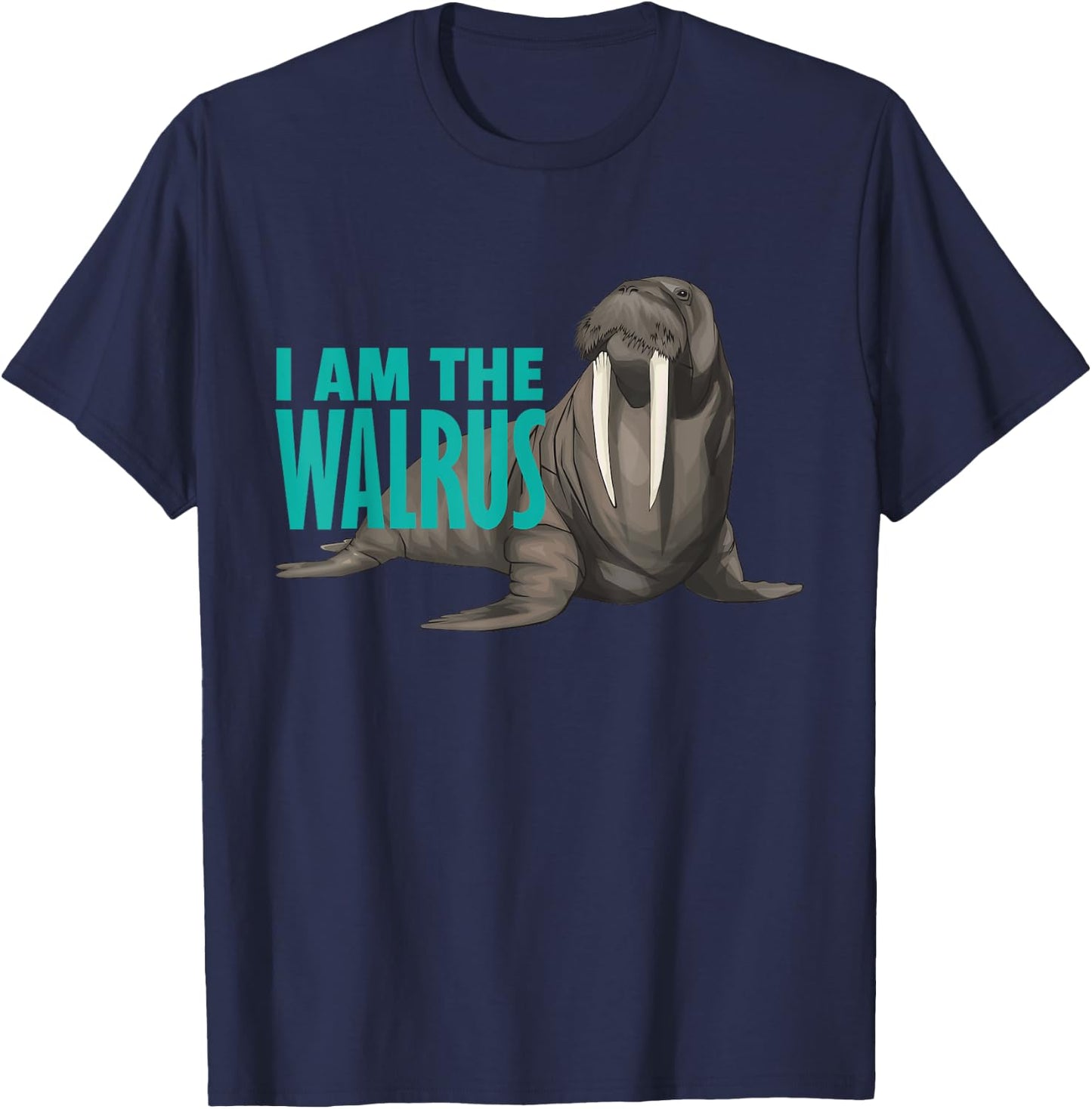 Funny I'm The Walrus Long Fangs Chubby Sea Walrus T-Shirt - T-Shirt | Navy