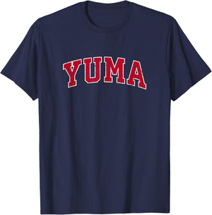 Yuma Arizona AZ Vintage Sports Design Red Design T-Shirt - T-Shirt | Navy