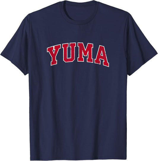 Yuma Arizona AZ Vintage Sports Design Red Design T-Shirt - T-Shirt | Navy