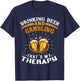 Drinking Beer And Gambling That's My Therapy Funny T-Shirt - T-Shirt | Navy
