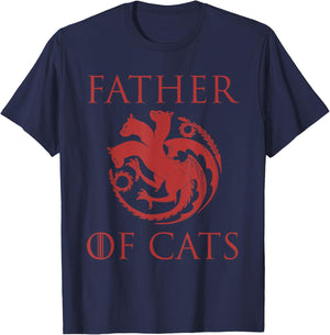 Father of Cats - Funny Cat Lover Kitten Dad Kitty T-Shirt - T-Shirt | Navy