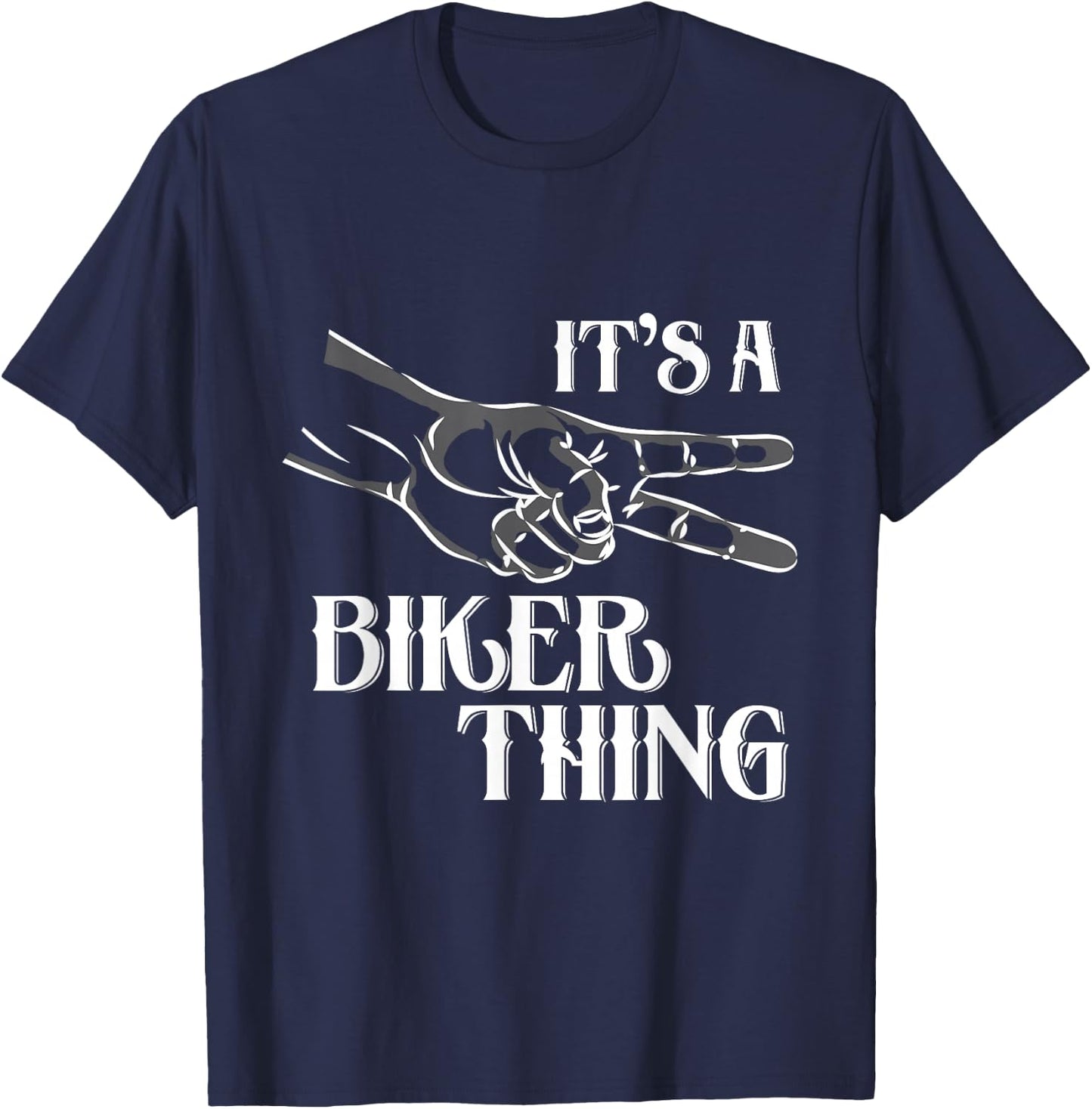 2 finger Biker wave - motorcycle T-Shirt - T-Shirt | Navy