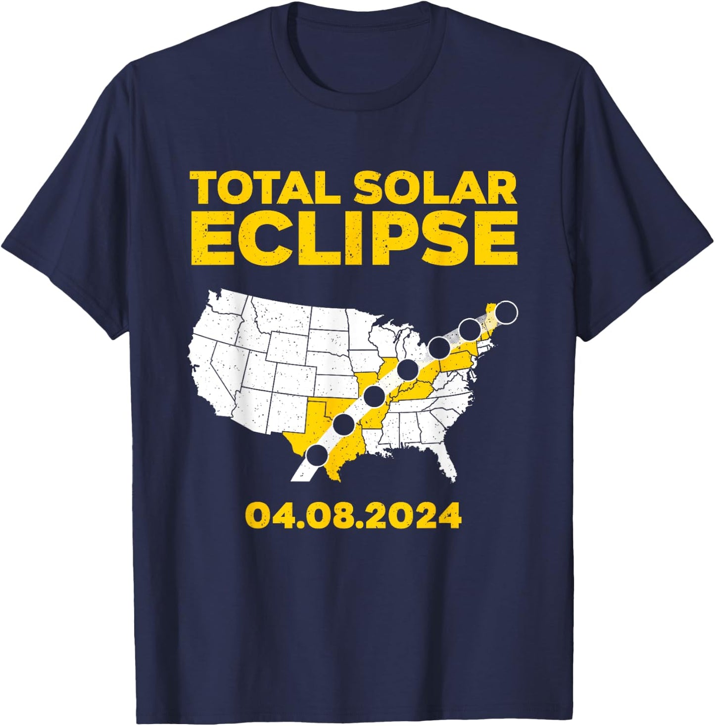 Solar Eclipse 2024 Design Women 2024 Solar Eclipse T-Shirt - T-Shirt | Navy