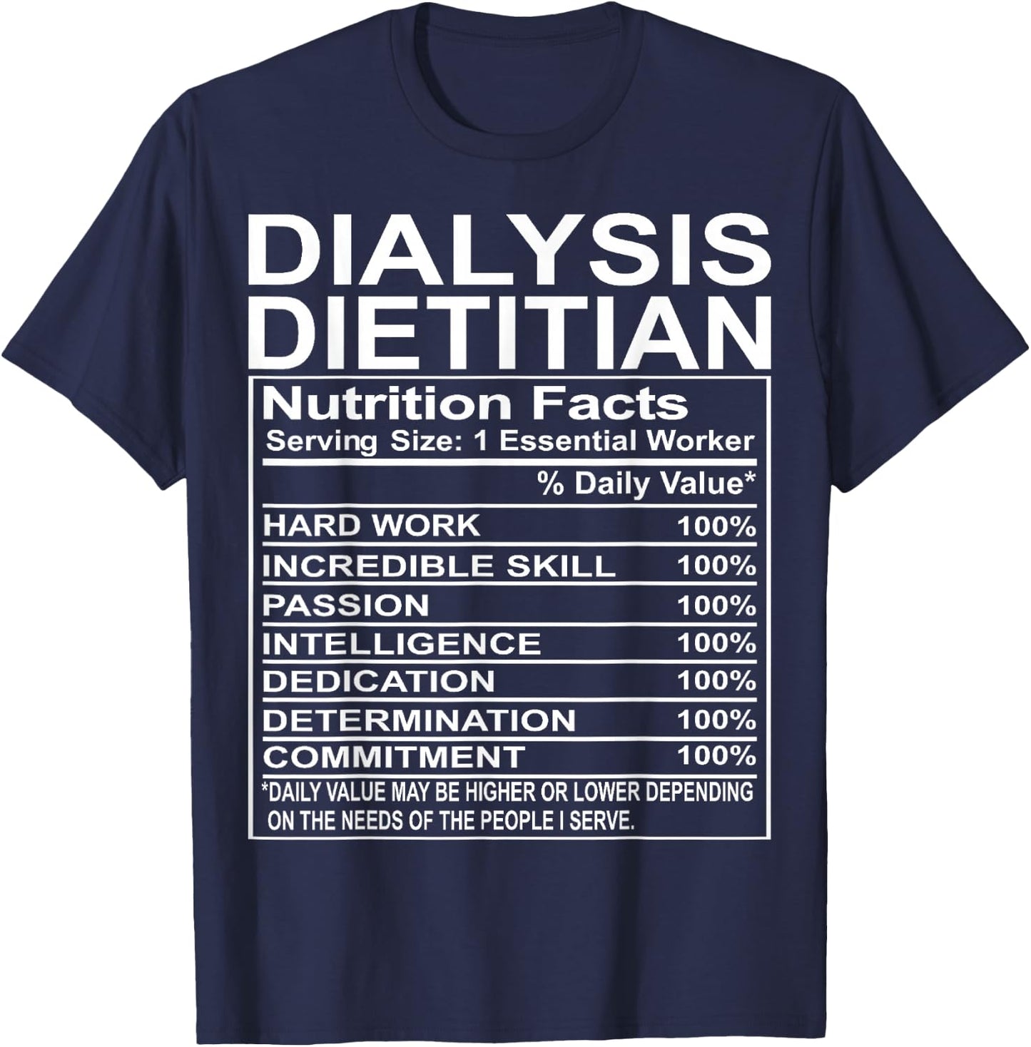 Super Cute Monograms, Initials and Letter Gifts Dialysis Dietitian Appreciation Funny Dietetics T-Shirt - T-Shirt | Navy