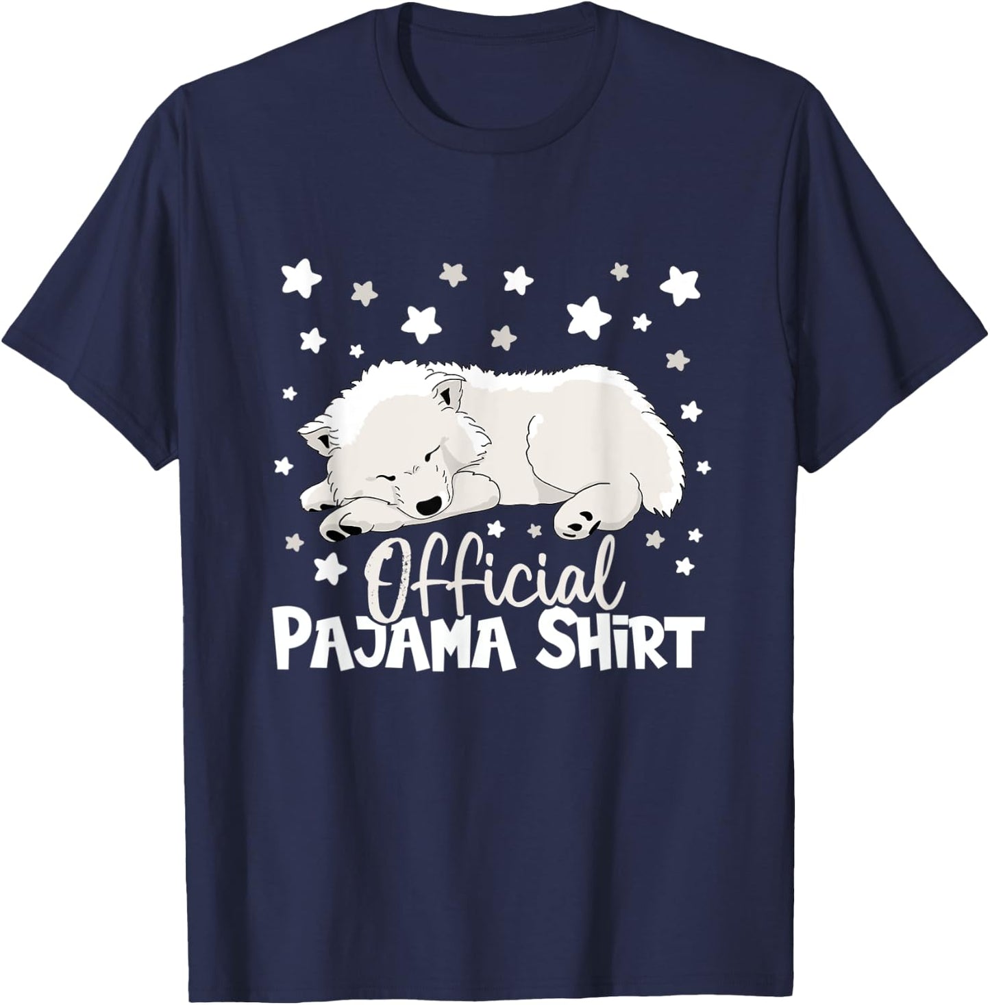 Official pajama napping shirt Samoyed dog pajamas Men Women Kids T-Shirt - T-Shirt | Navy