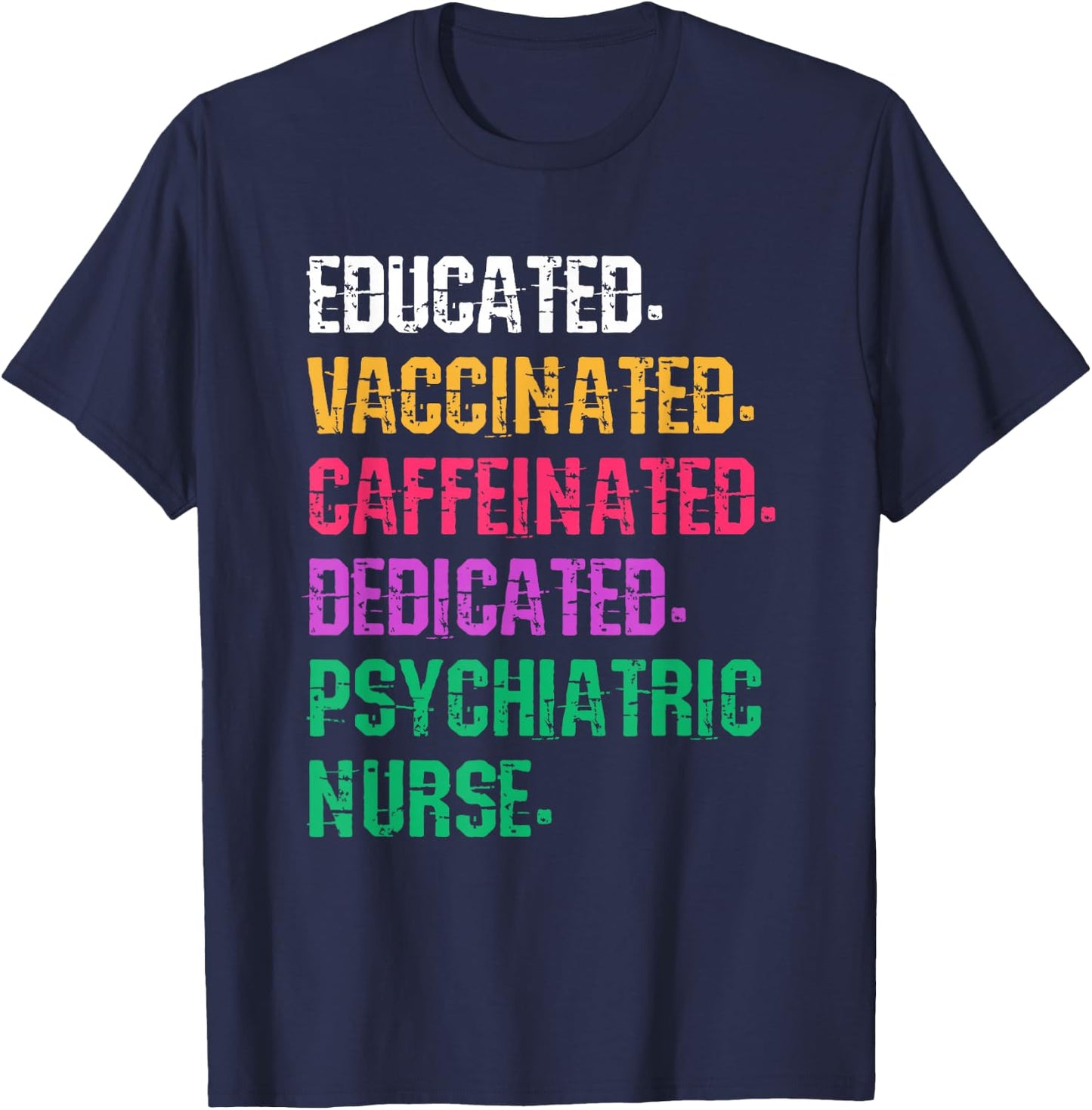 Retro Psych Nurse Psychiatric Nursing Mental Health Nurses T-Shirt - T-Shirt | Navy