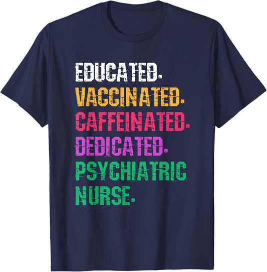 Retro Psych Nurse Psychiatric Nursing Mental Health Nurses T-Shirt - T-Shirt | Navy
