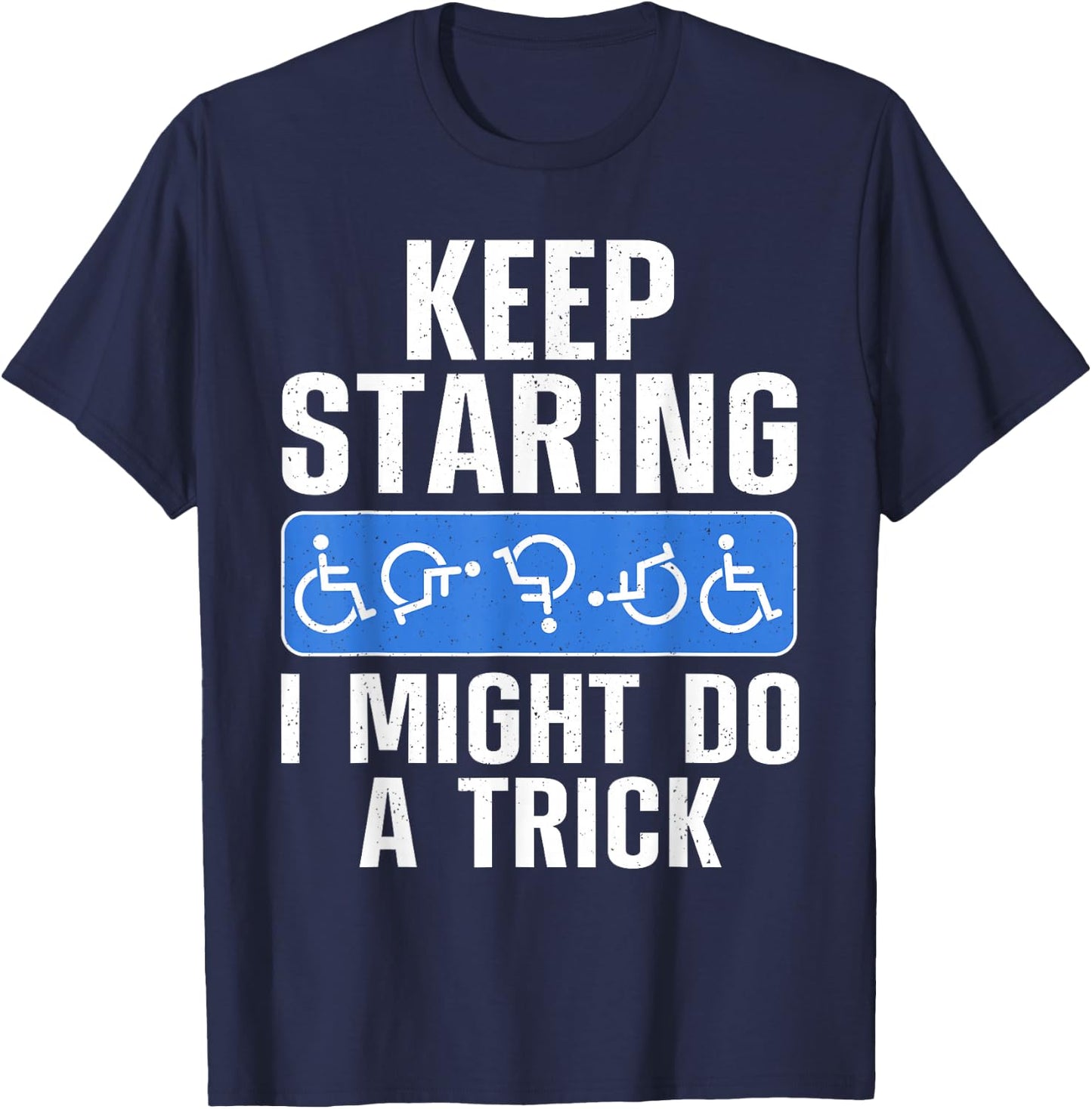 Cool Wheelchair Bound Art Women Cripple Handicapped T-Shirt - T-Shirt | Navy